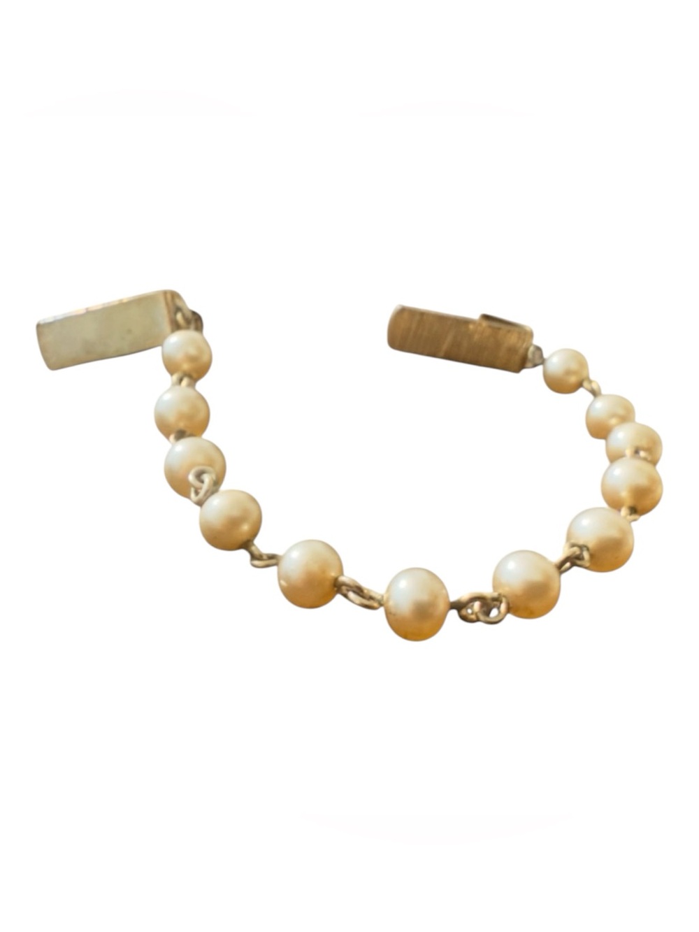 1950’s Pearl Swearer Guard with Gold Clips, 9” Long, ‎ Mid Century Sweater Guard